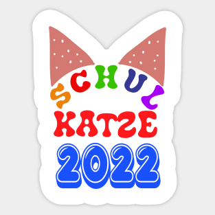 Schulbeginn Katze Schulkatze 2022 T shirt Sticker